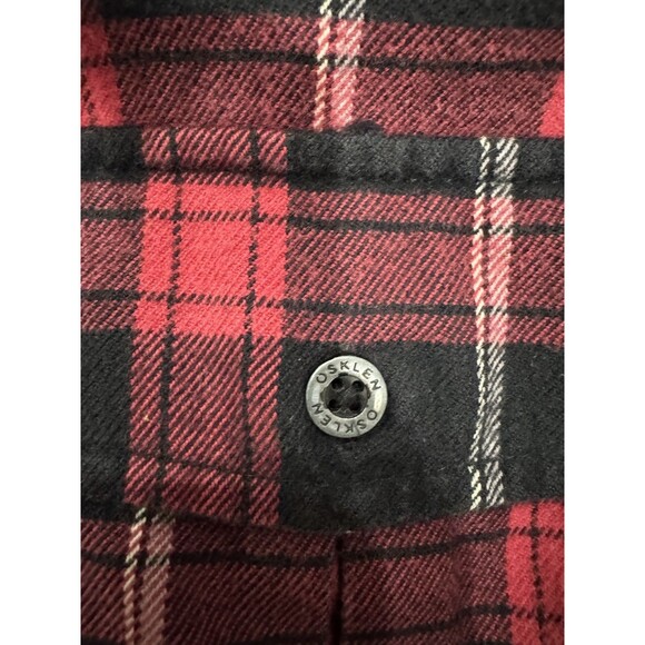Osklen Rio de Janeiro Mens M Red Plaid Flannel Button Up Shirt Utility Chore - Picture 6 of 9